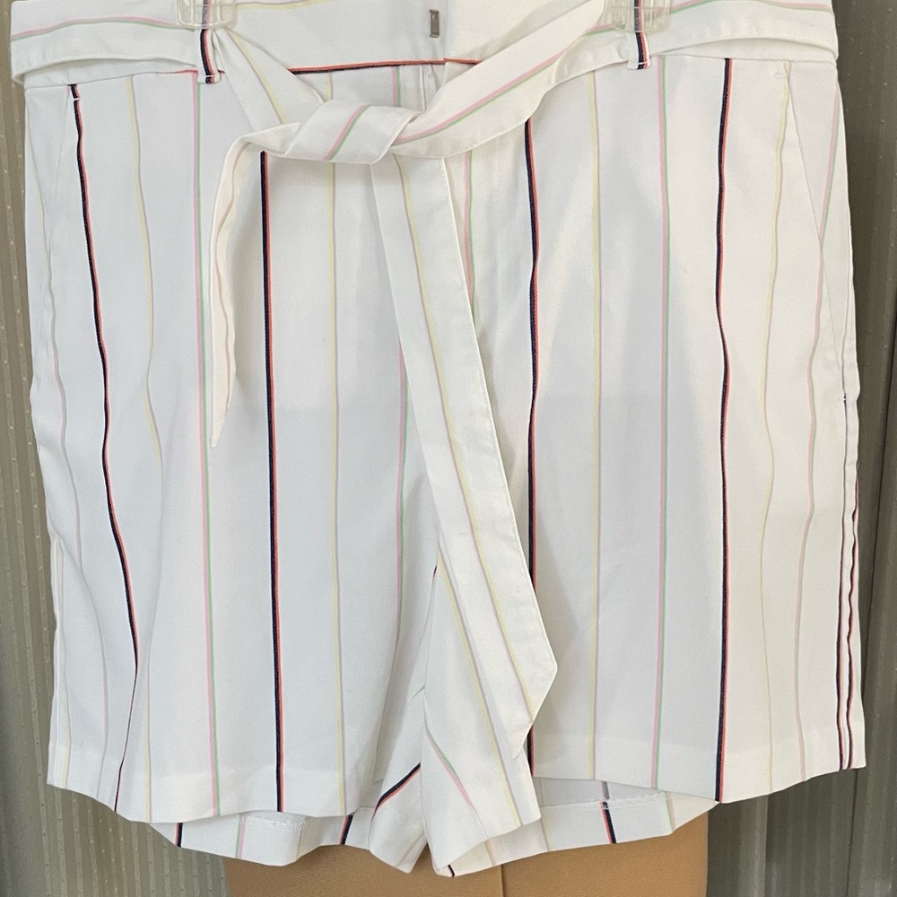 Banana Republic White Striped Bermudas Lightweight Shorts